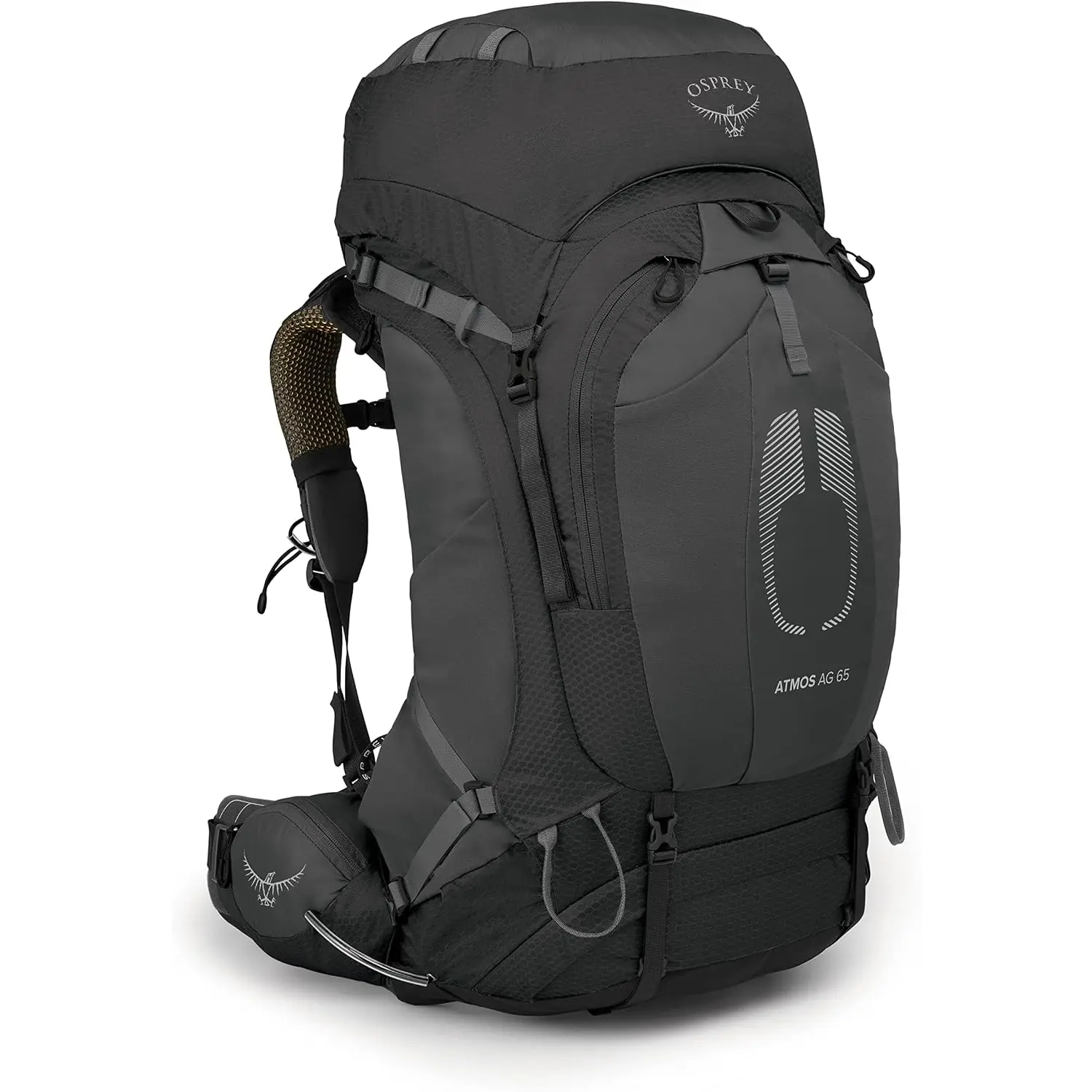 Osprey Atmos AG 65L Men'S Backpacking Backpack, Black L-XL | Hiking Pack, Camping Gear, Overnight Trail Pack, Black Color, L-XL Size OSPREY