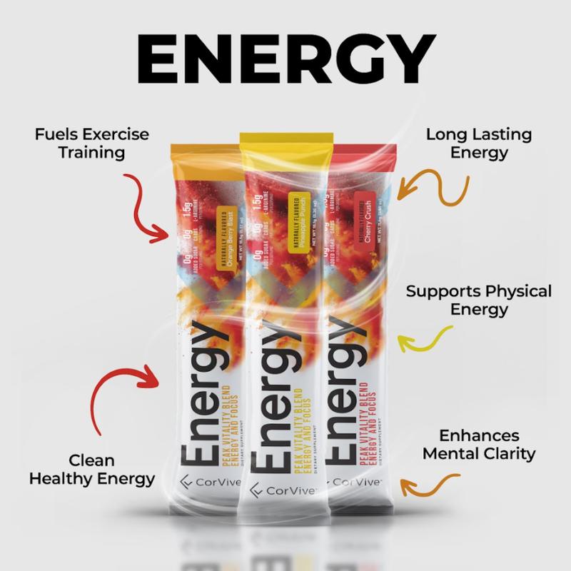 CorVive's Energy and Focus Drink Mix Powders Beverage sugar free fitness supplements Sport