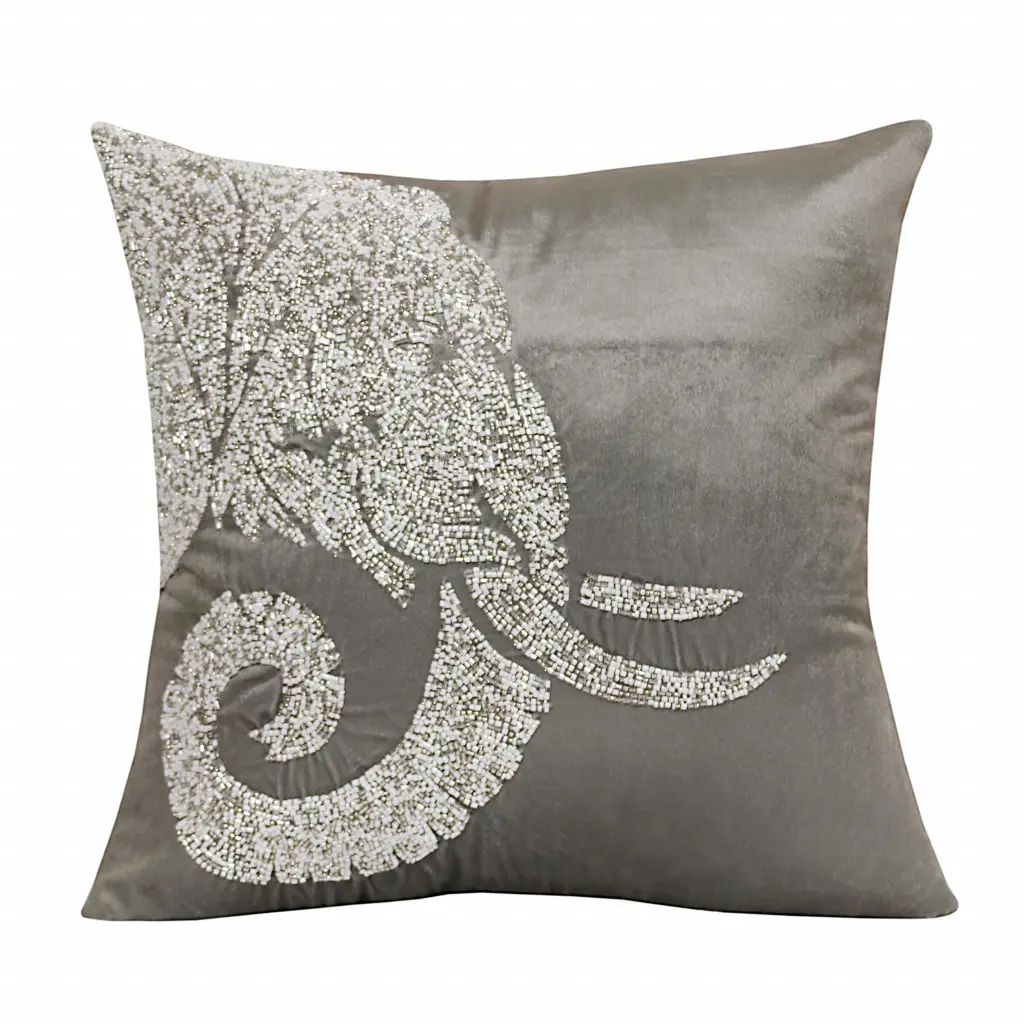 4 x 20 x 20 in. Gray Elephant Animal Print Zippered Polyester Throw Pillow - Set of 2