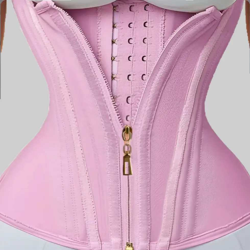 Sporty Chic Nylon Faja Shaper Vest for Women, Fantasy Waist Training Zip Top with Adjustable Strap for Body Slimming, Activewear, Up to 3XL