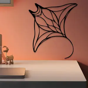 1pc Manta Ray Metal Wall Art, Manta Ray Statue Mural, Perfect for Living Room Wall, Office Wall, Beach House Wall, Summer Decor, Modern Home Decor, Decoration Items, Ideal Gift for Nature Lovers, Rust-Resistant Metal