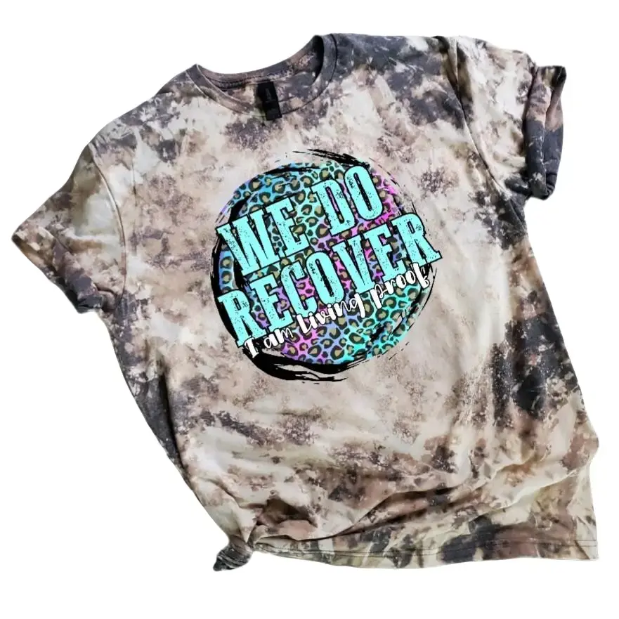 We Do Recover Sublimation Bleached Tee for Women - Casual and Comfortable Tshirt