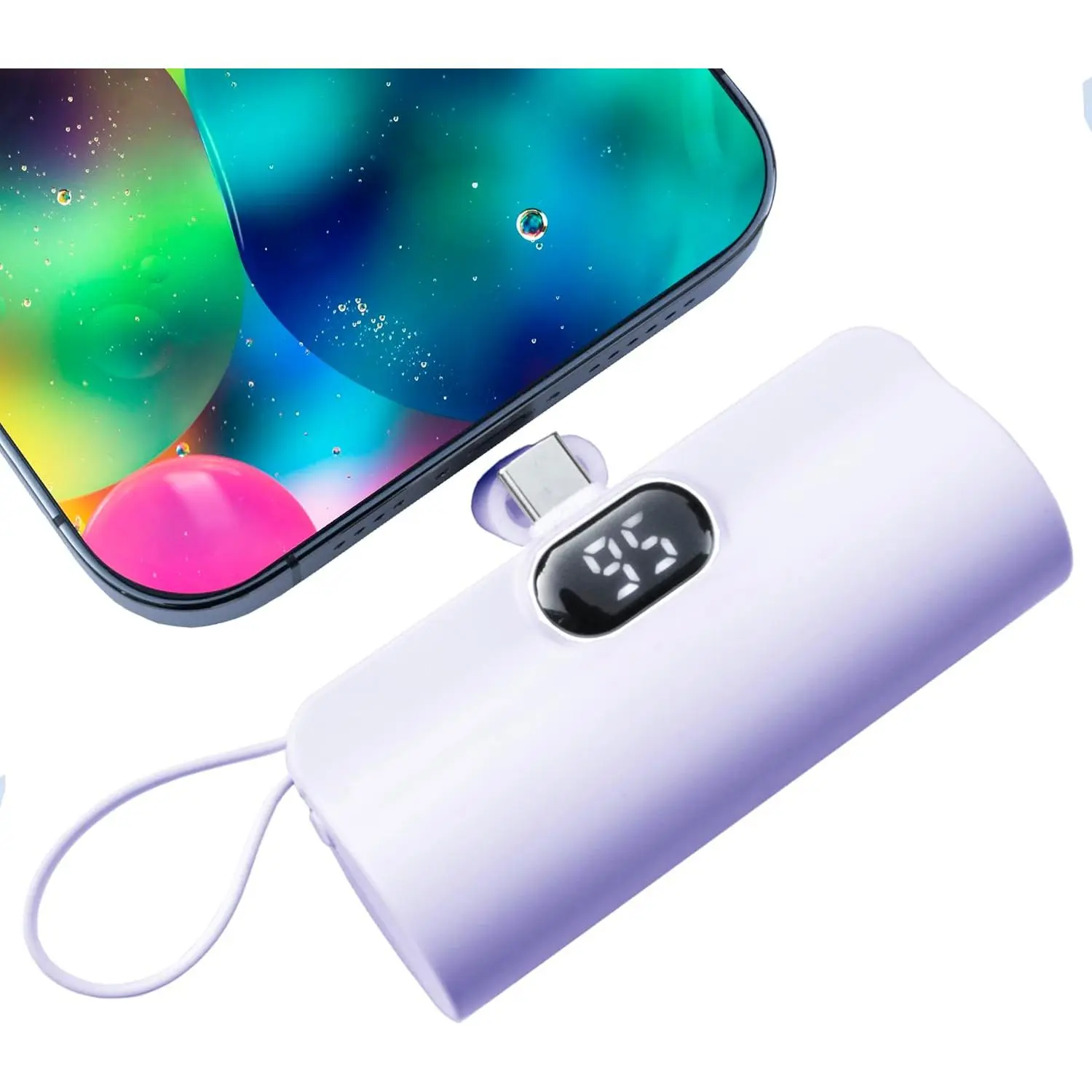 Mini Phone Charger 5500mAh Portable Power Bank,Dual USB-C Ports Cell Phone Power Charger, LCD LED Display Battery Compatible with iPhone 15/15 plus/15 pro/15 pro Max/Android Phone/Samsung/Moto/LG etc  springtok