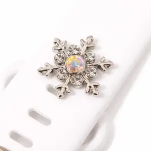New Large Stone Snowflake Charm Silicone Bands