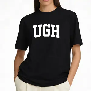 Ugh Sarcastic Mood Quote Varsity Font Bold Typography Graphic T-Shirt