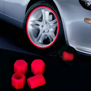 Car Valve Stem Caps  4 Pack Universal Glow Tire Wheel Rim Dust Cover Fits Cars Bikes Bicycles