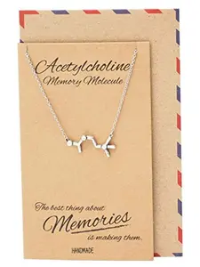 Quan Jewelry DNA Necklace, Chemistry Gifts, Acetylcholine, Handmade Necklace, Birthday Gifts for Women, 16-inch to 18-inch