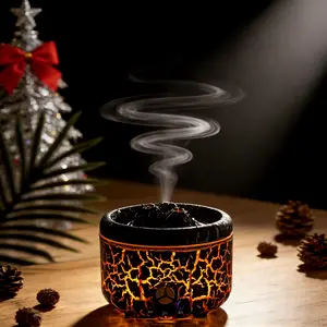 500ml Quiet Ultrasonic Wood Grain Aroma Diffuser- essential oil diffuser, cool mist humidifier | aroma 360 diffuser, Colorful LED Flame Aroma Diffuser, ritz carlton diffuser Adjustable Essential Oil Diffuser with Night Light for home office yoga