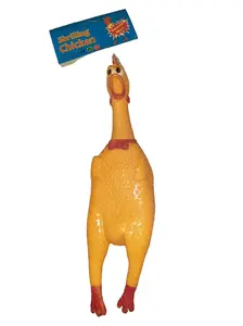 Screaming Chicken Squeaky Dog Toy 12 Inch PVC Prank Gift for Kids Adults Party Favors Easter Basket Stuffers Hilarious Noise Fun for Dogs and Humans