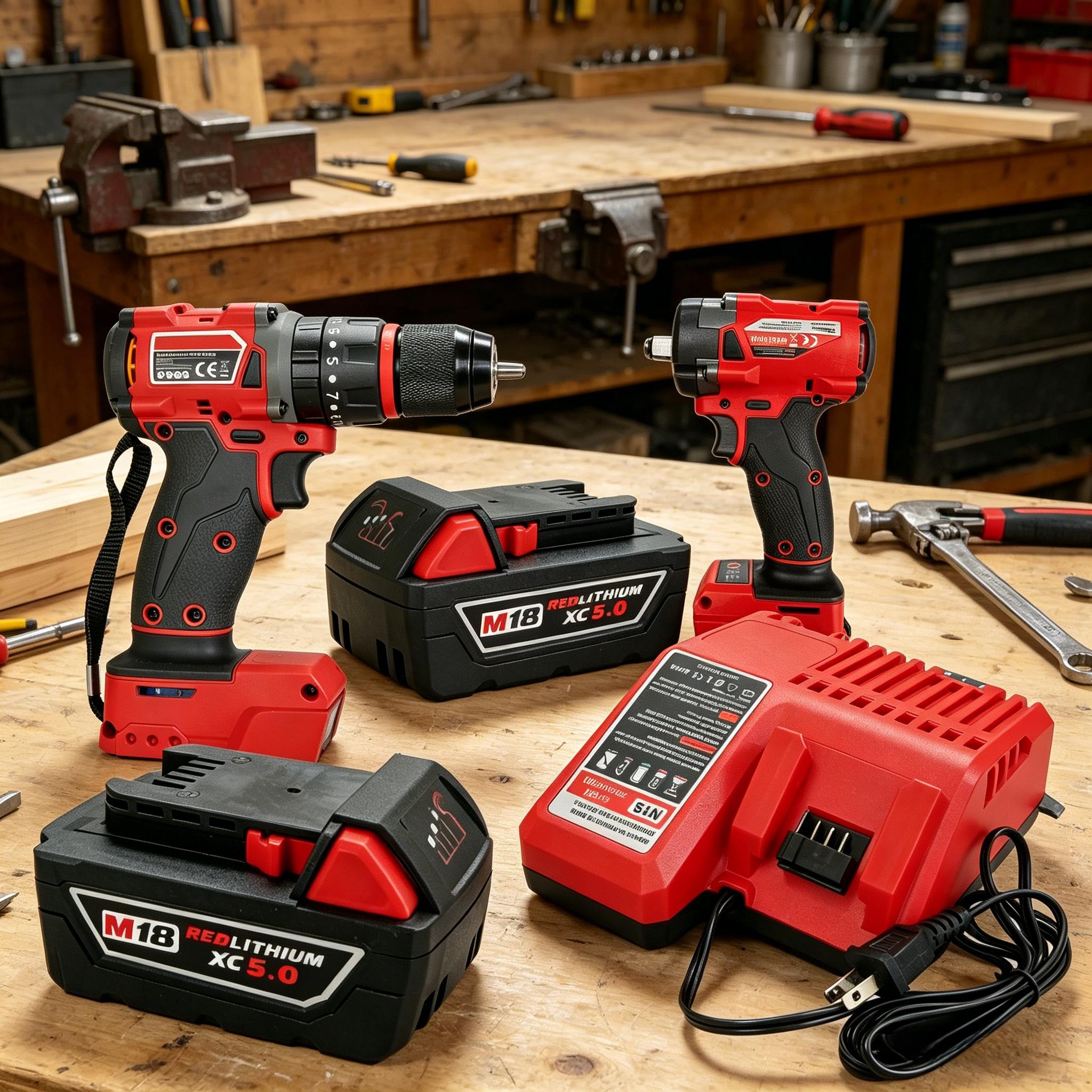 2Pcs for Auto Mechanics & DIY Lovers,Milwaukee 18V Brushless Combo,1/2" Driver,4500RPM,300N Torque,3-in-1 Mode,Forward Reverse Adjustable,Fit M18 DCF880 Battery,for Auto Repair,Garage & Home Construction,Cordless Impact Wrench Drill Kit