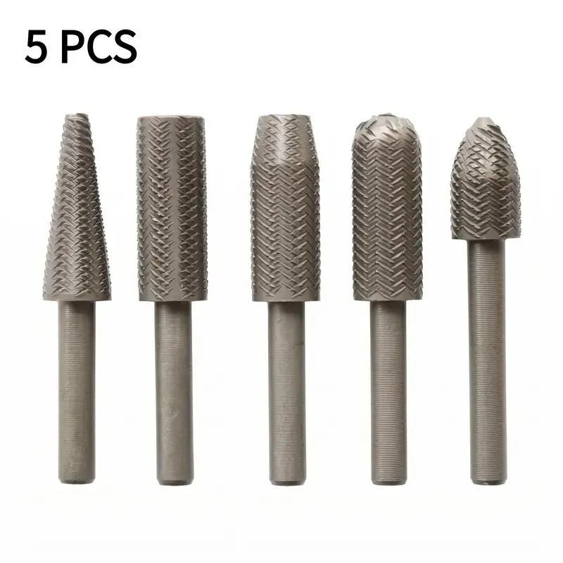 5PCS/10PCS tungsten burr set,carbide burr set for woodworking,Rotary Burr Grinding Bits for Wood,Plastic & Soft Metal,High Hardness Double Cut Files for Carving,Shaping,Engraving & Polishing