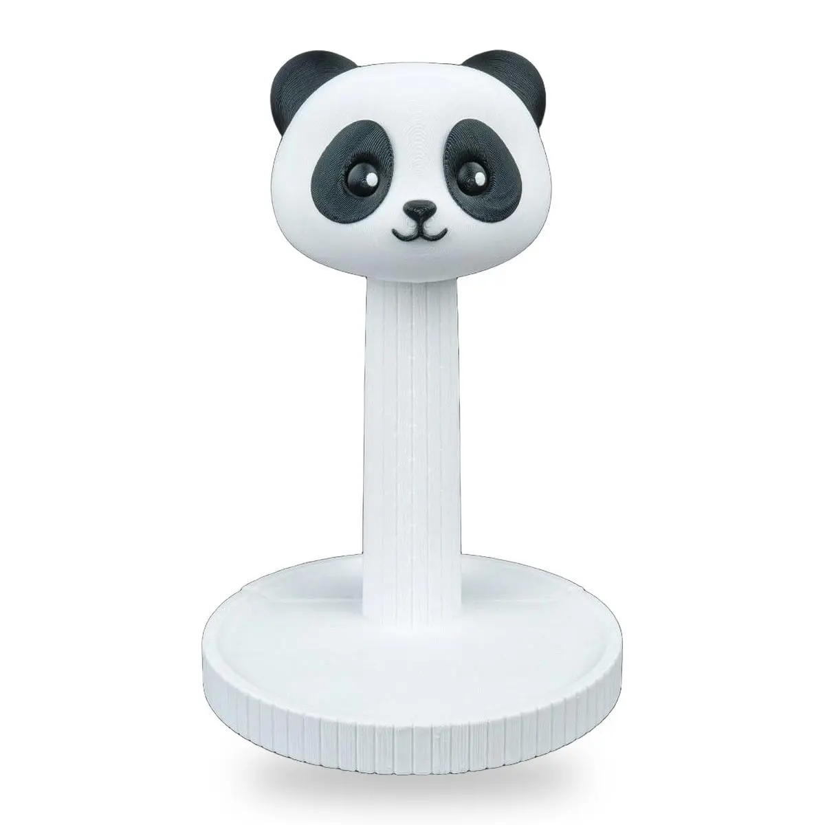 Panda Headphone Stand with Round Tray Base - Cute Animal Desk Post for Home Office and Gaming Corners, 10 cm Cable Frog