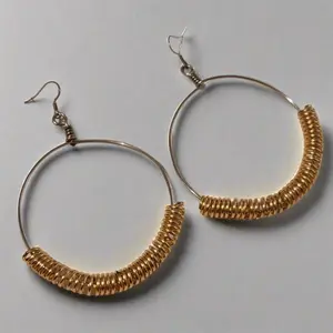Handmade Gold Spring Hoop Earrings – Lightweight Wire Wrapped Hoops