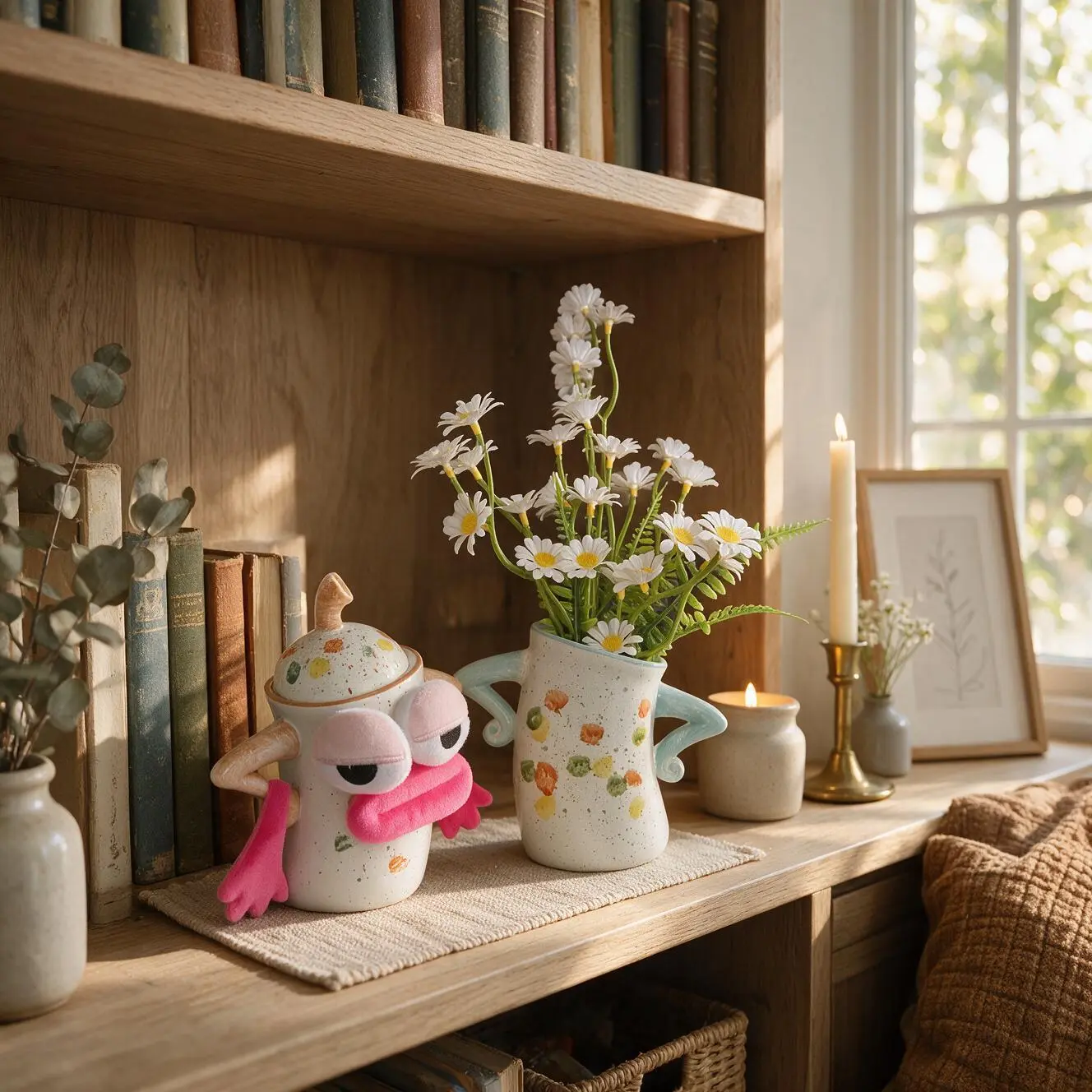 Cute Resin Decorative Vase | Whimsical Home Decor | Colorful Catchall for Keys, Flowers & Small Accessories | Unique Gift