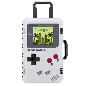 Eylar Retro Travel Game UV Print 22 Inch Intact Premium Series Hard Rolling Carry-On Travel Hard Case for Equipment Tools & Cameras Lightweight Durable Design with Foam Polar White