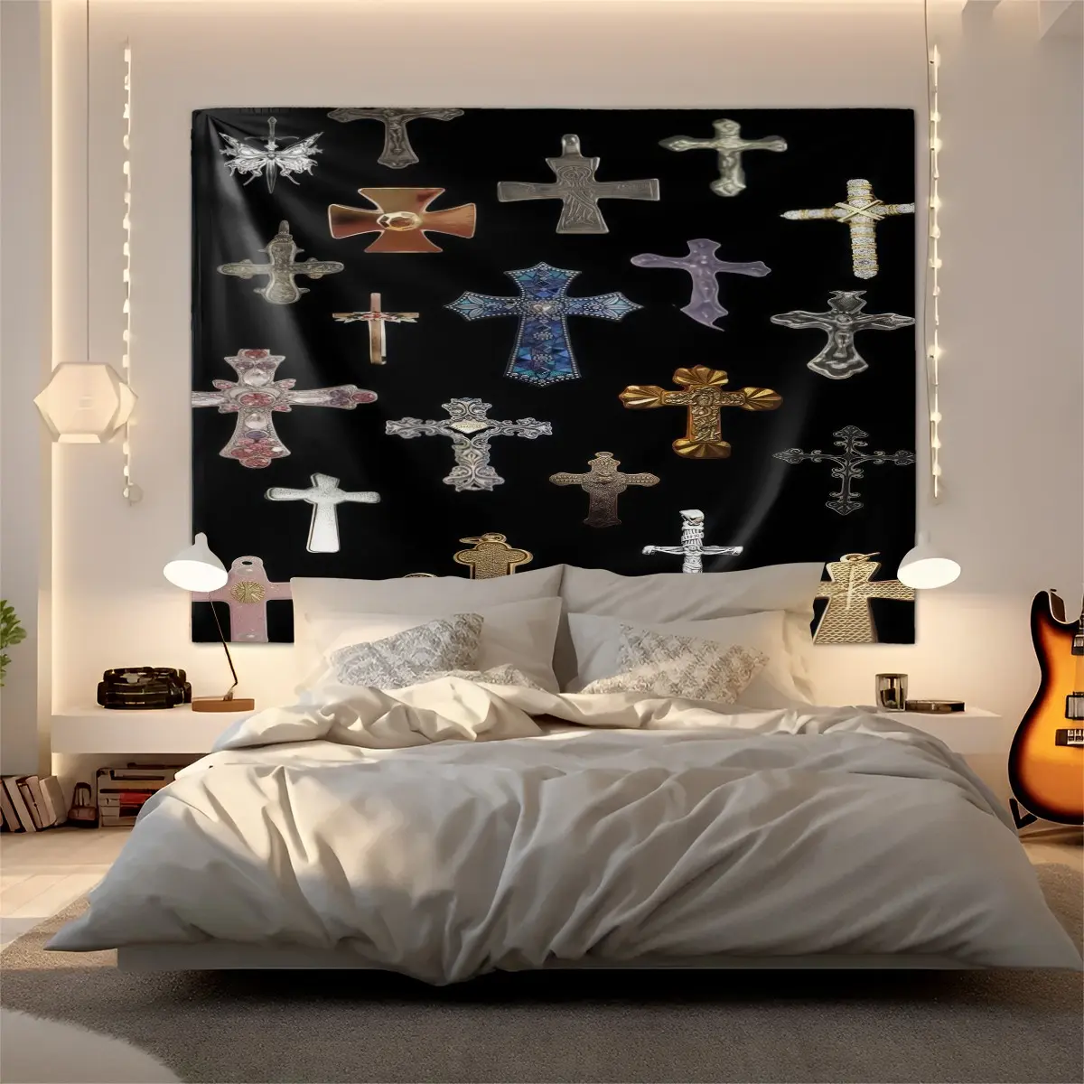 Home Decoration With Croheart Patterned Tapestries, Fashionable Room Flags, Unique Wall Art In Living Rooms And Bedrooms, Suitable As Birthday And Daily Holiday Gifts