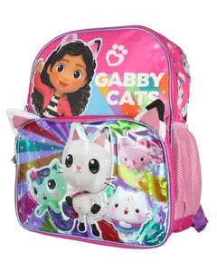 Gabby's Dollhouse Backpack Gabby Cats Friends Pandy MerCat Cakey Raised Character 14" School Backpack Bag For Kids