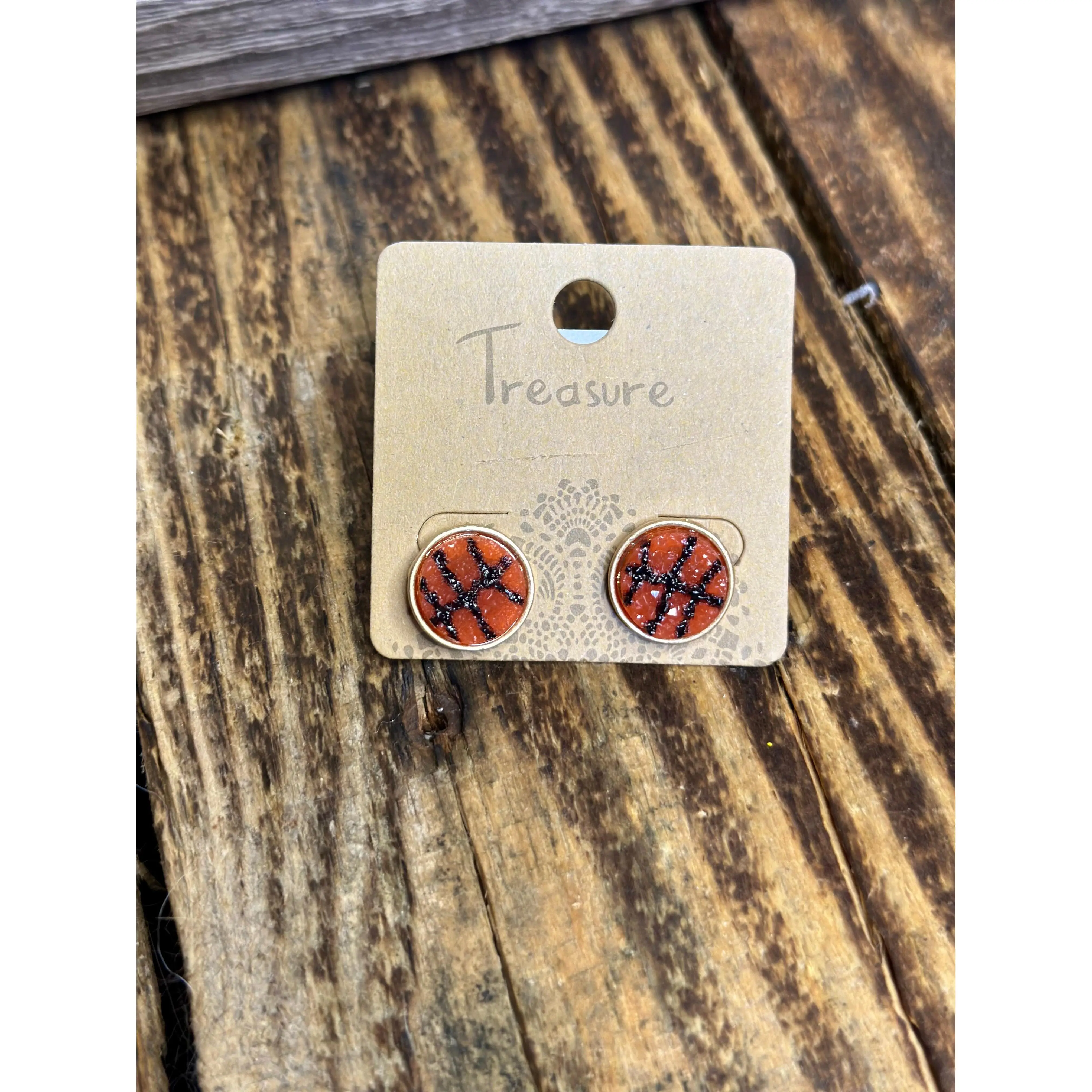 Druzy Basketball Earrings
