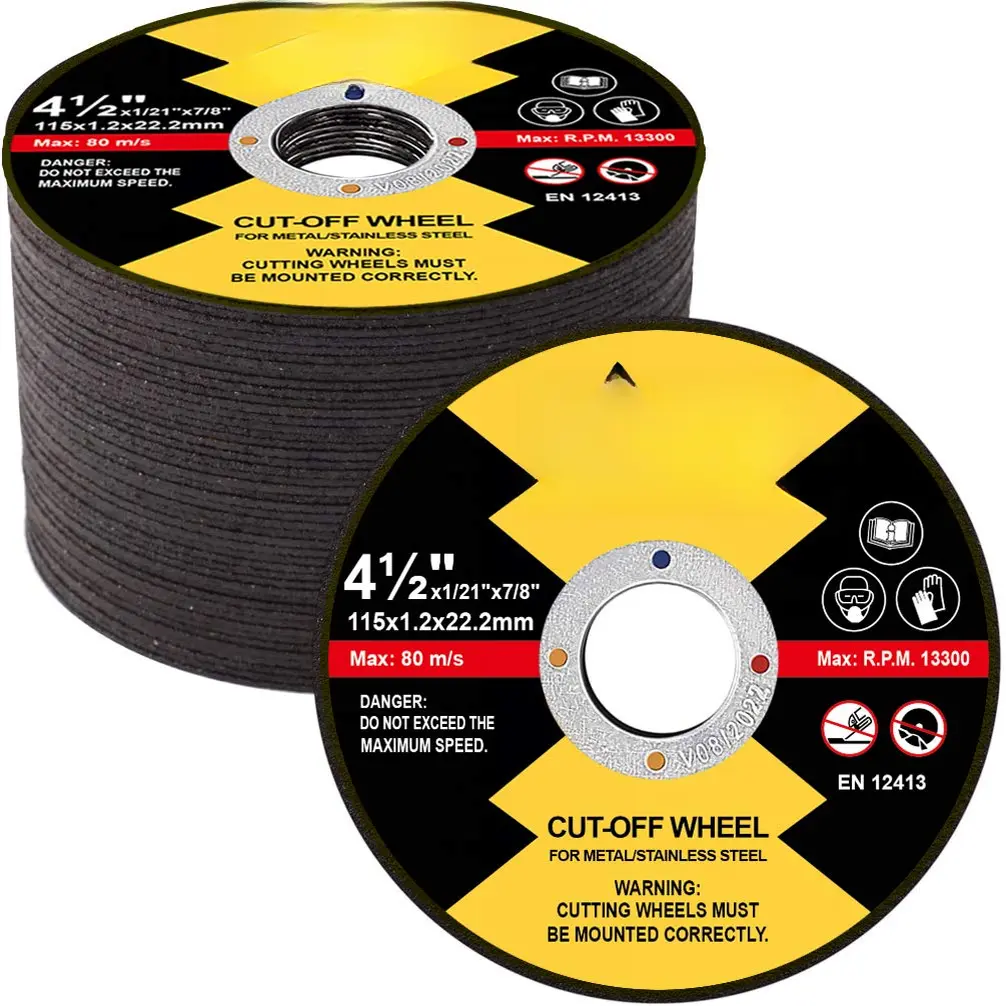 50-Count 4.5-Inch Aluminum Oxide Thin Abrasive Cut-Off Wheels (7/8-Inch Inner Diameter, 13,300 RPM) for Metal, Power Tools, Angle Grinders