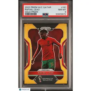 2022 Panini Prizm World Cup Qatar Rafael Leao Gold Prizm #181 PSA 8 /10