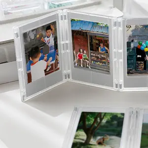Set of 18 pieces: magnetic photo frame, refrigerator magnet, transparent photo frame, 3-inch mini photo frame (Scrapbooking), photo wall, DIY photo frame, holiday gift