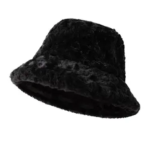 Imitation rabbit fur big head circumference fisherman hat Korean version hat autumn and winter plush versatile, showing face small, warm, thick and fashionable basin hat