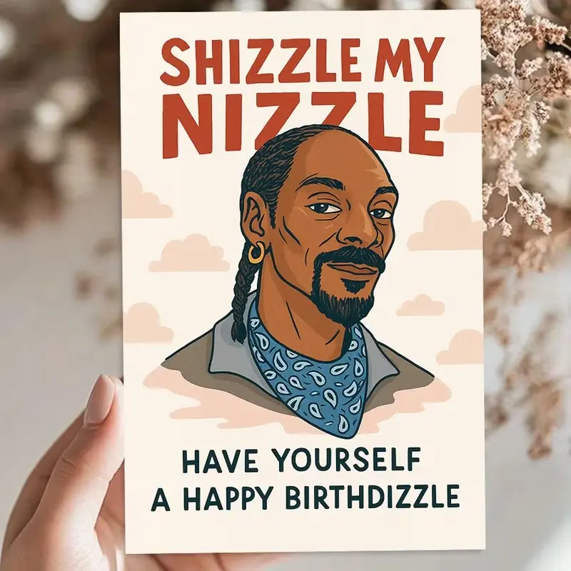 Funny Birthday Card Featuring Cool Hip Hop Style, Humor Birthday Greeting Card