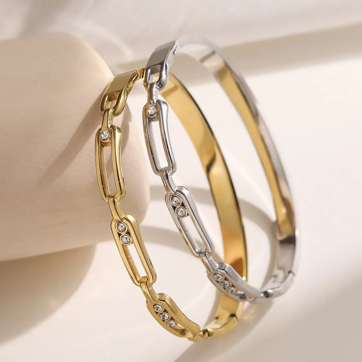 Women's Elegant Adjustable Alloy Bangle Jewelry - Classic Slidable Stainless Steel Sports Wristband for Wedding Gifting, Wholesale Female Jewelry