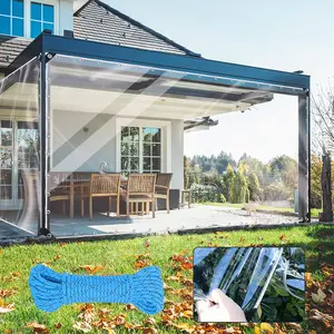 Clear Tarp with Grommets,8x10ft Transparent Heavy Duty Water Resistant Tarp Cover with Reinforced Edge,14Mil Thickened  Resistant PVC Vinyl Tarpau