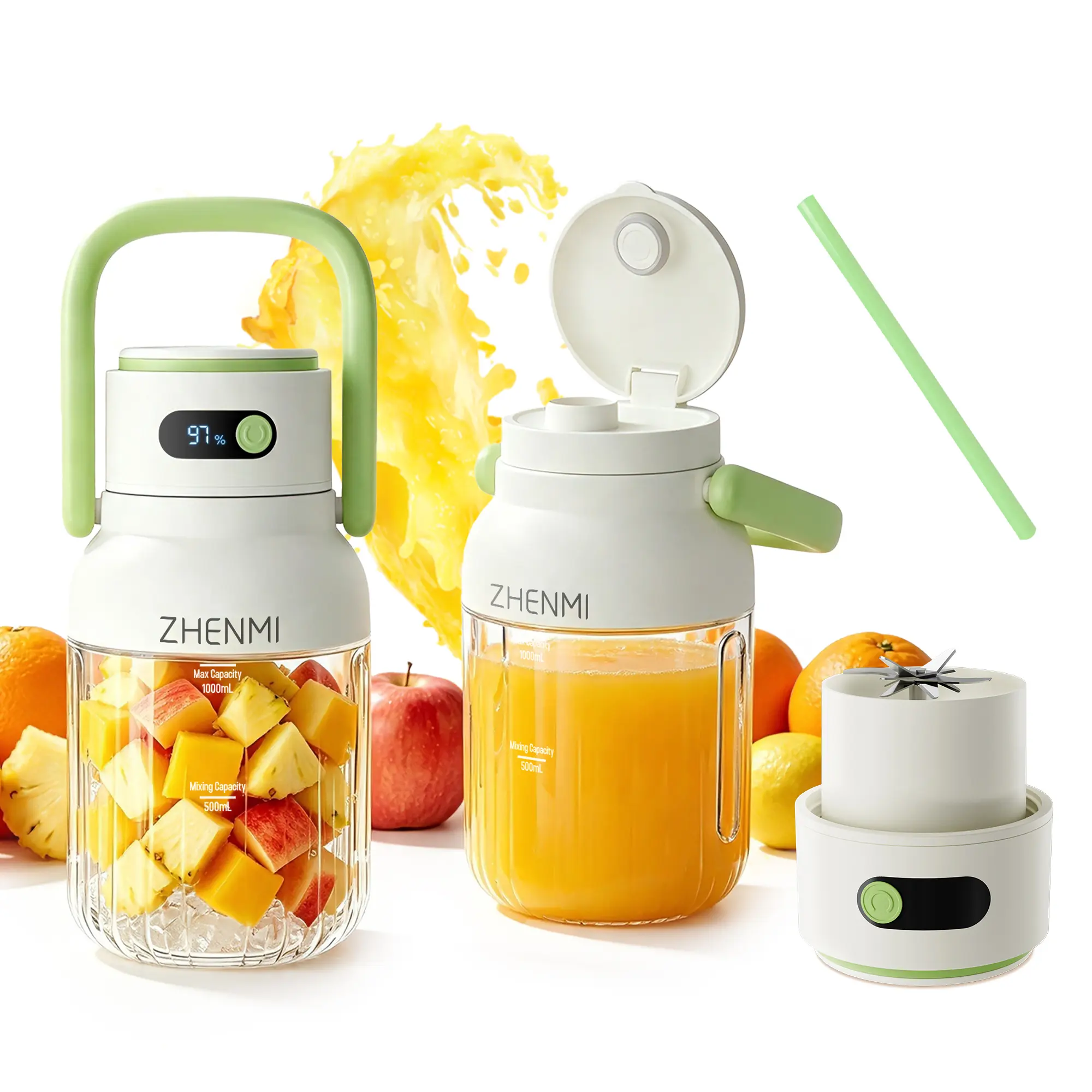 The Thoughtful Gift for Holidays & Birthday: ZHENMI Cordless Blender, 33oz BPA-Free, Perfect for Making Two-Serving Smoothies, Crushes Ice, USB Rechargeable – For a Fresh & Healthy Start as a Couple. Share Healthy Moments Together! outdoor