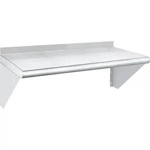 Stainless Steel Shelf 12" x 24", 210lb Commercial Shelves Wall Mount Metal Shelving with Backsplash and Brackets for Kitchen, , Laundry Room and