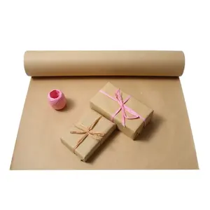 1 Roll Kraft Paper Roll, 15" x 16.4 ft (38cm x 500cm), No Cardboard Tube Core, Heavy-Duty Brown Wrapping Paper for DIY Crafts, Sketching, Gift & Bouquet Packing, Gift Box Packaging, Shipping Protection