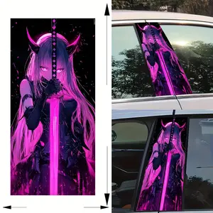 Anime Girl Pattern Car Sticker, Car Decorative Sticker, Car Decal, Waterproof Car Bumper Sticker, Windshield Sticker, Car Exterior Decoration Accessories for Car, Laptop, Helmet, Motorcycle, Refrigerator