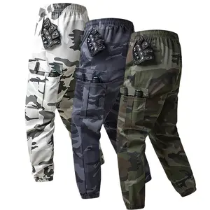 3-Pack Men’s Camouflage Cargo Joggers, Side Pockets, Polyester Fabric, Durable and Comfortable, Perfect for Outdoor Activities and Everyday Wear in All Seasons