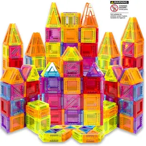 60/130pcs Mini Size Magnet Toys Construction set - Mini Colored Magnetic Toy, ln STEM Travel Toys for 3+ Years Old kids, Best Halloween & Christmas Gifts for Youngsters