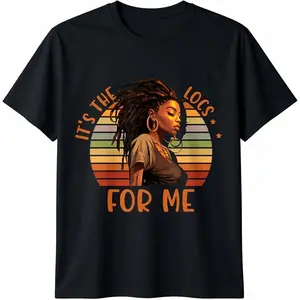 100% Cotton It's the Locs For Me Afro Hair Black American African Girl T-Shirt