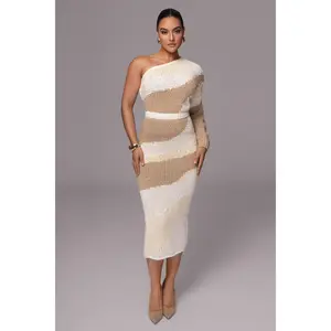 Ivory/Beige Monette Printed Knit Skirt