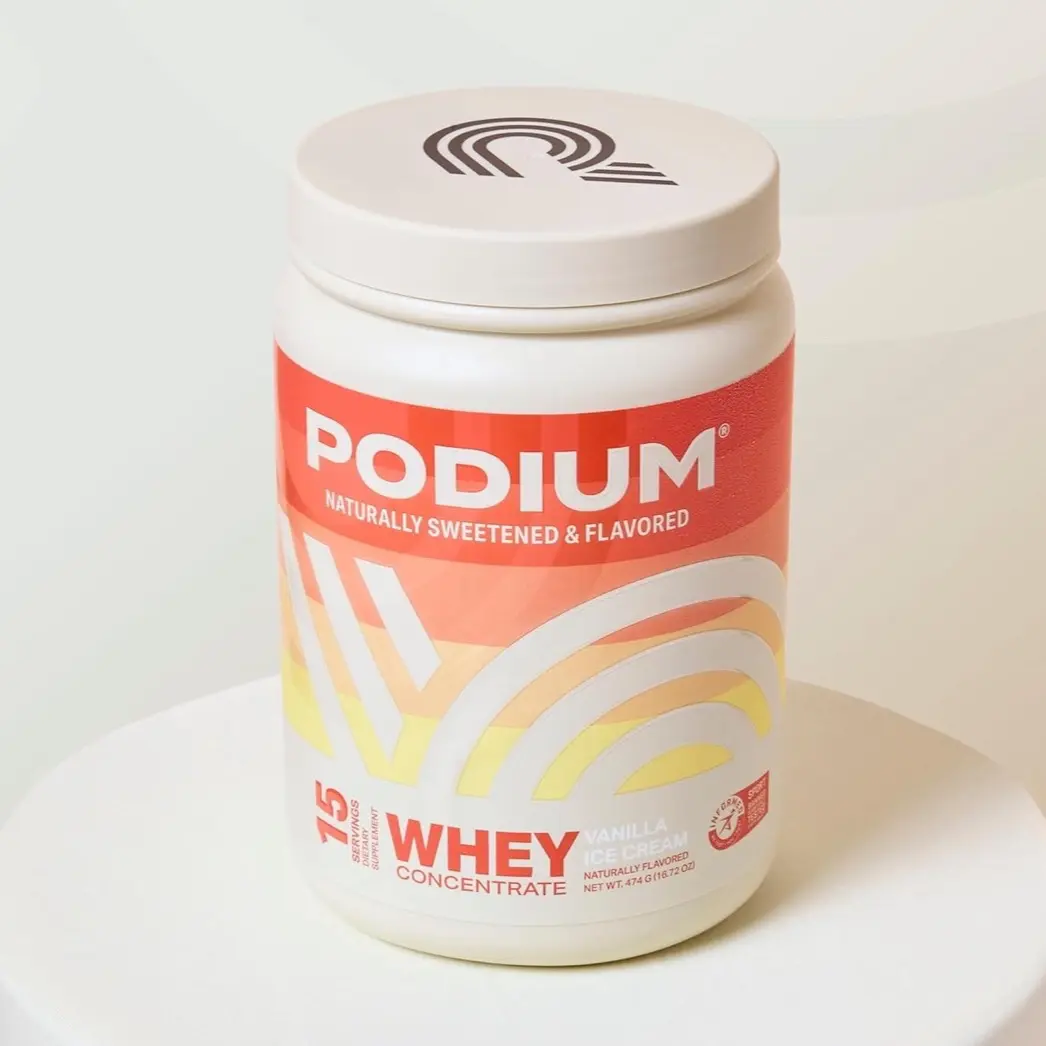 Podium Nutrition Whey Protein Powder, Vanilla Ice Cream, 22g Protein Per Serving with Digestive Enzymes, Whey Protein Isolate & Concentrate, Gluten Free, Low Carb, Low Sugar & Soy Free, 15 Servings Supplement