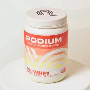 Podium Nutrition Whey Protein Powder, Vanilla Ice Cream, 22g Protein Per Serving with Digestive Enzymes, Whey Protein Isolate & Concentrate, Gluten Free, Low Carb, Low Sugar & Soy Free, 15 Servings Supplement