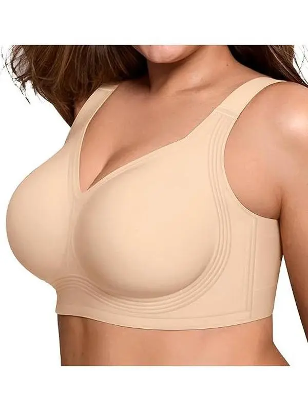 Bras for Women Supportive Wireless Push Up Bra Full Coverage No Underwire Seamless Plus Size for Older Women