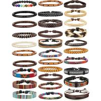 31 Pcs Braided Leather Bracelets