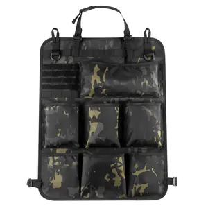 Outdoor Tactical Molle Car Seat Storage Bag, 8 Pockets, Durable Fabric, Ideal for Tools and Accessories, Wall Mount Design
