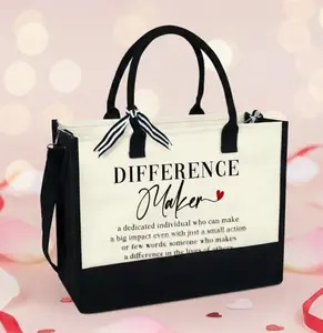 Difference Maker Tote Bag - Teacher Appreciation & Day Gifts, Canvas Tote Bag 13oz With Zipper
