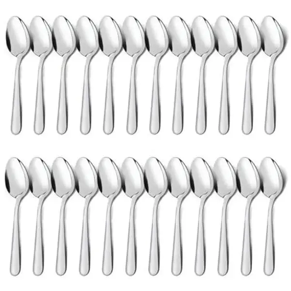 24-Piece 6.7 Inch Stainless Steel Dinner Spoons Set, Silver Table Spoons for Home, Kitchen, Restaurant & Dessert, Mirror Polished, Dishwasher Safe
