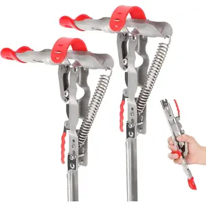 Automatic Spring Fishing Rod Holder, Stainless Steel Folding Rod Stand Ground Support Brackets with Two Springs, Adjustable Sensitivity Works for Bull Sized Bluegill and Up
