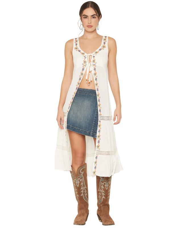 Shyanne Women's Embroidered And Lace Kimono - Swsp26v5-Crm