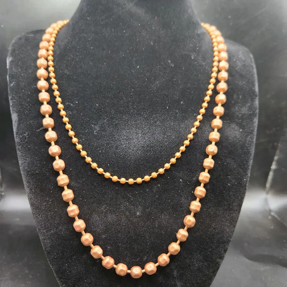 Elegant Pure Copper Ball Necklaces 1/4 OR 1/8 Thick Durable Everyday Wear Jewelry for Stylish Everyday Outfits