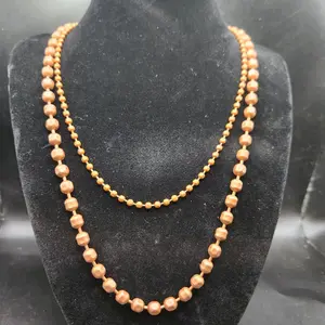 Elegant Pure Copper Ball Necklaces 1/4 & 1/8 Thick Durable Everyday Wear Jewelry for Stylish Everyday Outfits