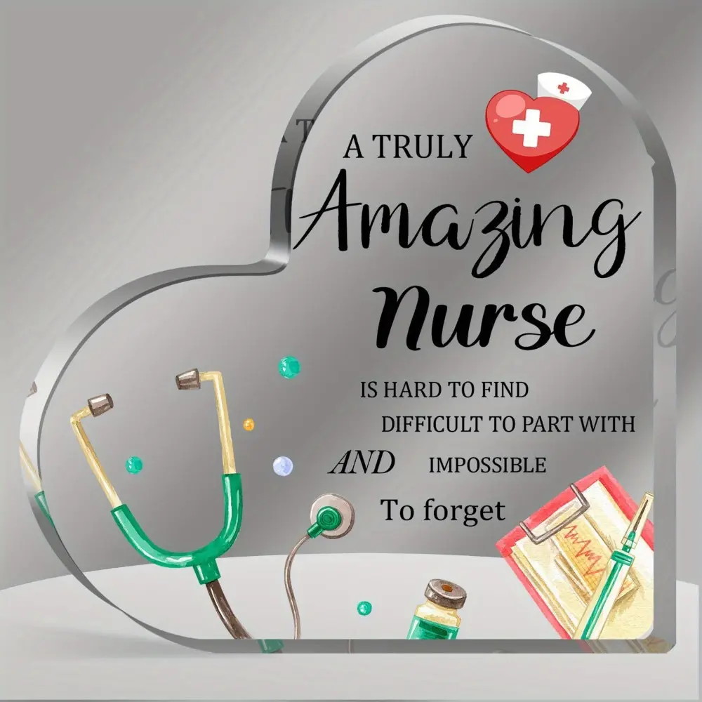 Acrylic Heart Keepsake Plaque - Nurse Week Appreciation Gift for Nurses, Home Decor Sign