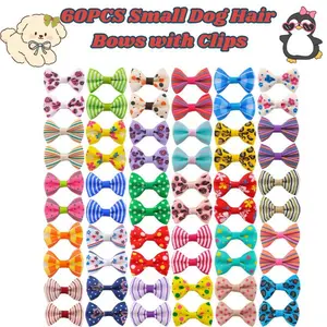 60PCS Small Dog Hair Bows with Clips – Grooming Bows for Puppies, Cats & Small Pets – Cute Pet Hair Accessories for Daily Wear, Grooming & Gifts